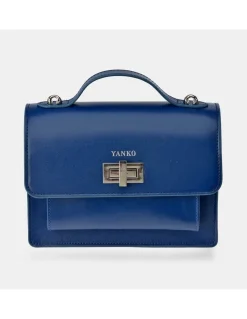 YANKO bolso de mano para mujer piel lisa con solapa y bandolera