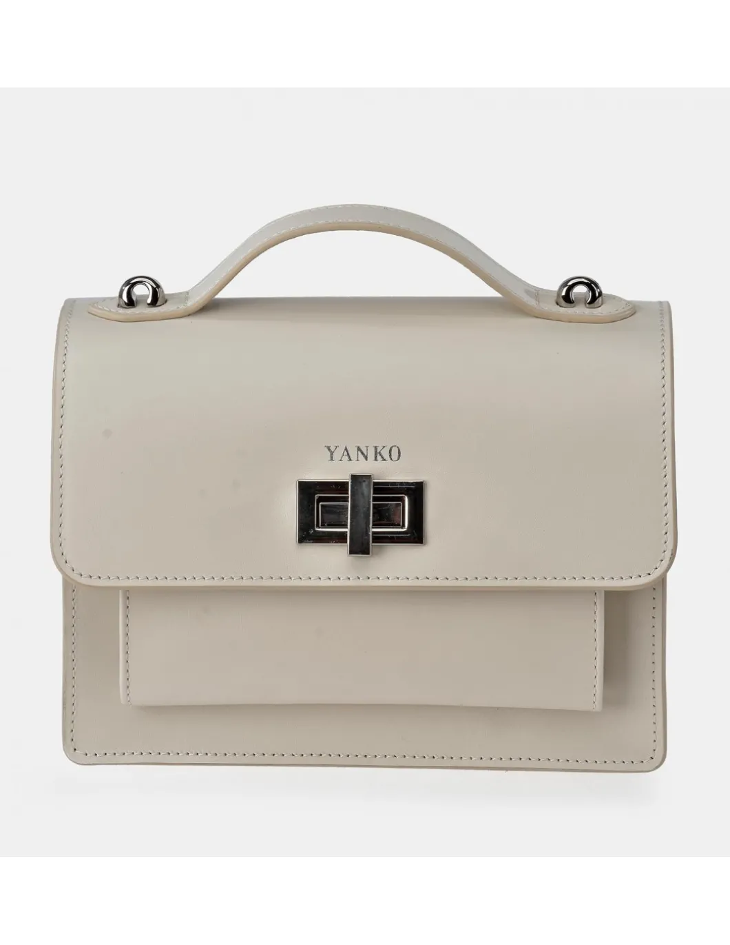 YANKO bolso de mano para mujer piel lisa con solapa y bandolera