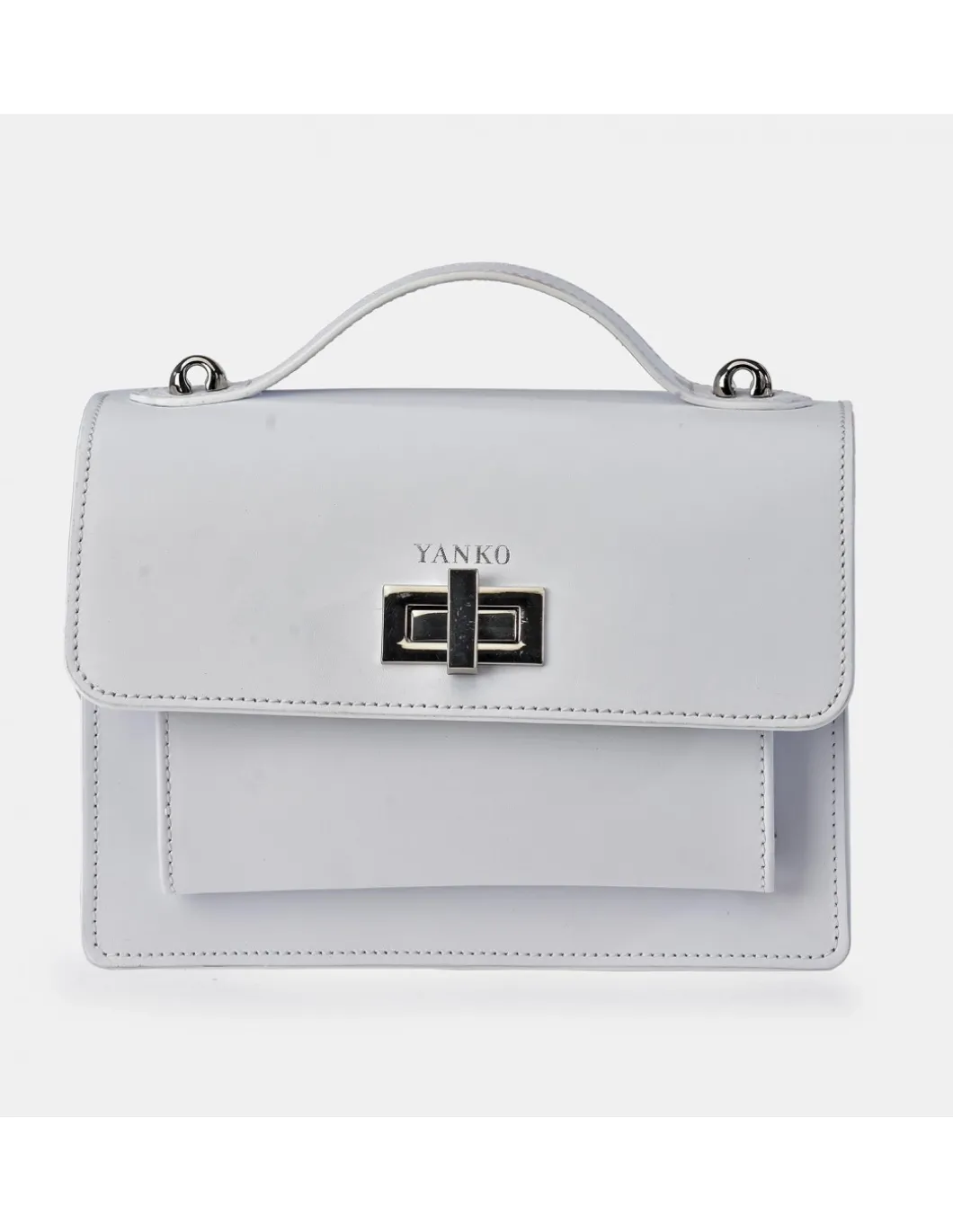 YANKO bolso de mano para mujer piel lisa con solapa y bandolera