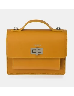 YANKO bolso de mano para mujer piel lisa con solapa y bandolera