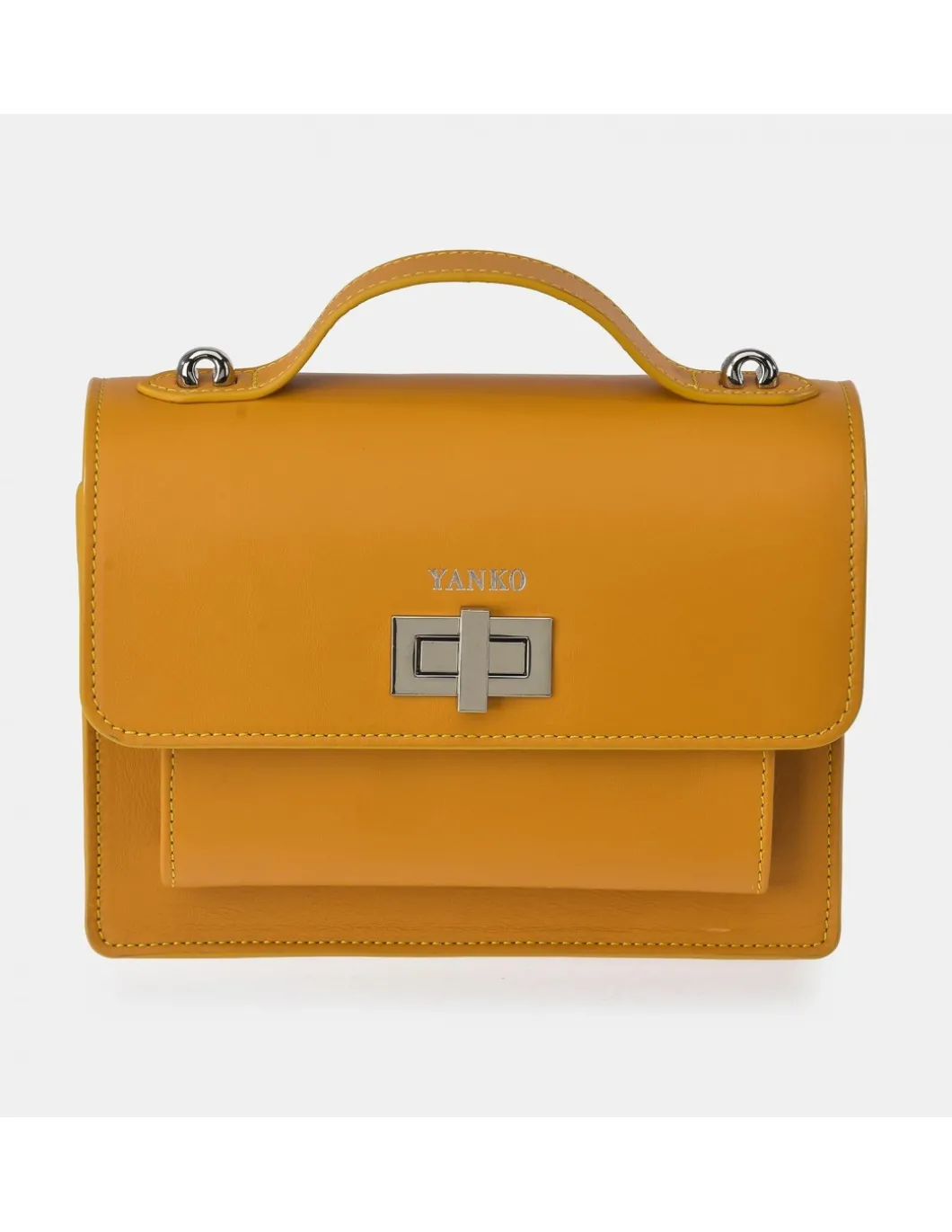 YANKO bolso de mano para mujer piel lisa con solapa y bandolera