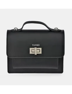 YANKO bolso de mano para mujer piel lisa con solapa y bandolera