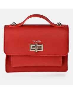YANKO bolso de mano para mujer piel lisa con solapa y bandolera