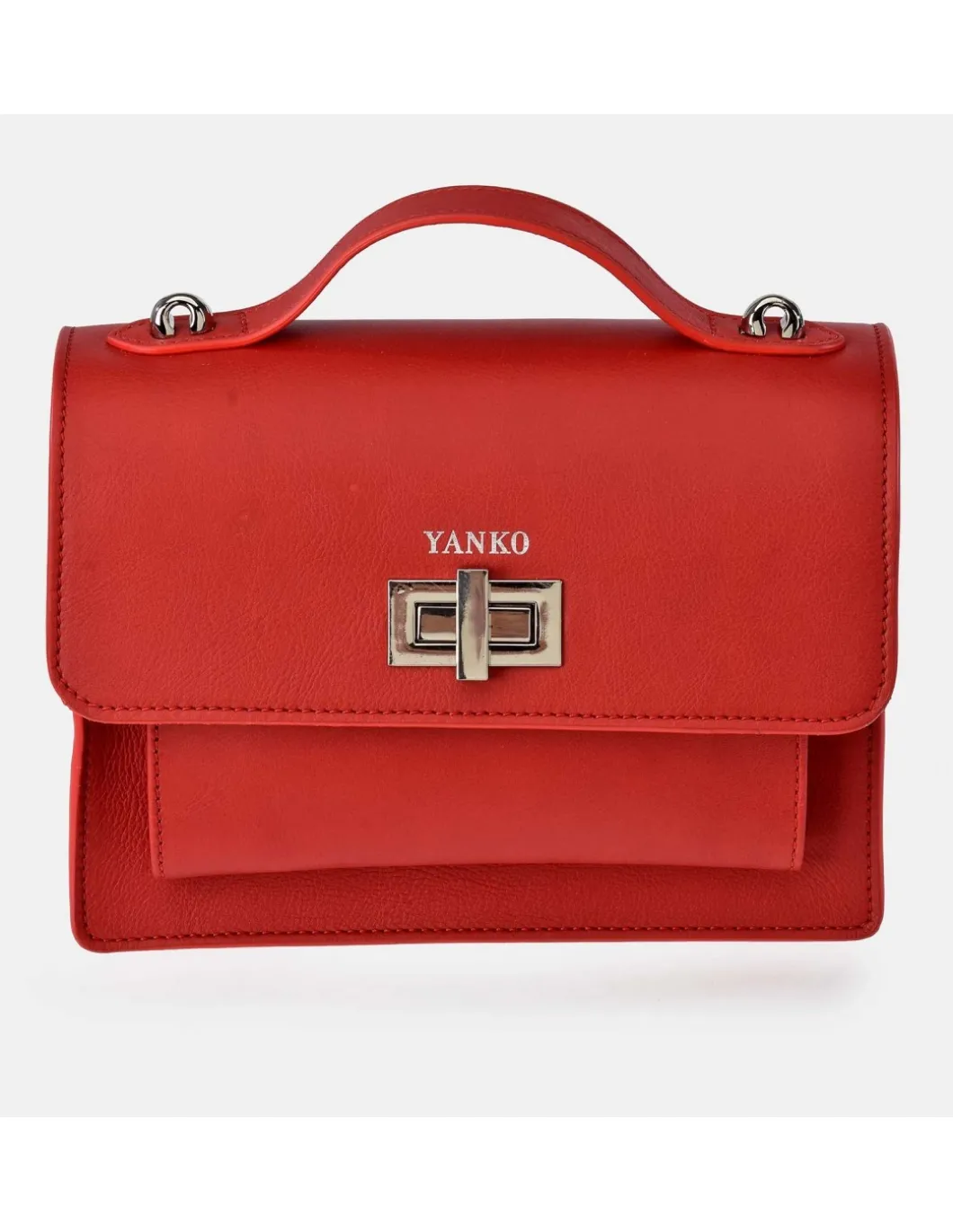YANKO bolso de mano para mujer piel lisa con solapa y bandolera