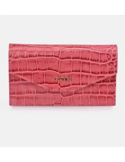 YANKO bolso de mano plano con bandolera y solapa para mujer en piel grabada
