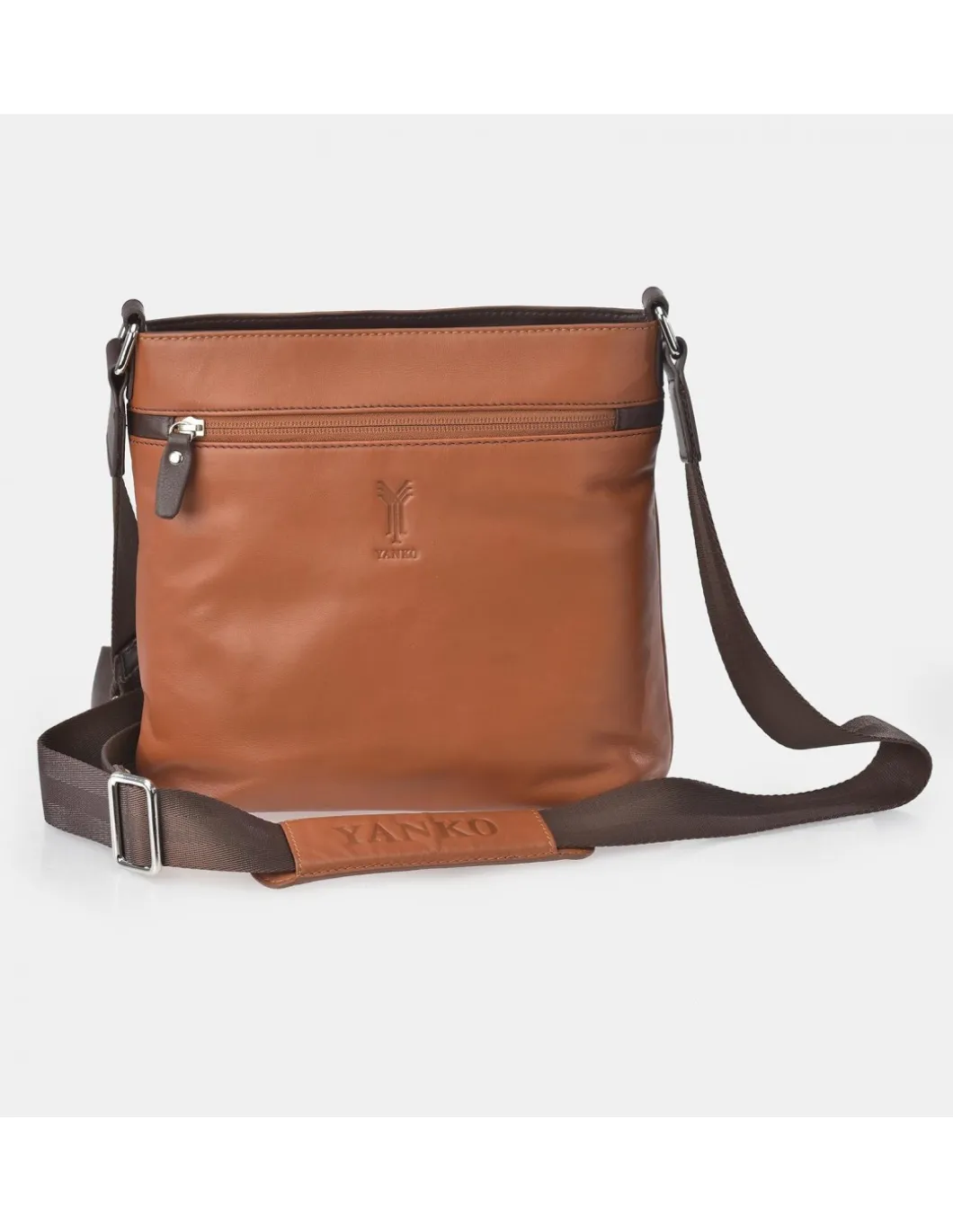 YANKO Bolso grande con bandolera para hombre en piel colores