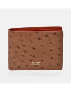 YANKO Cartera americano de piel para hombre grabado avestruz