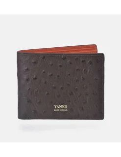 YANKO Cartera americano de piel para hombre grabado avestruz