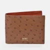 YANKO Cartera americano en piel para hombre grabado avestruz con monedero interior