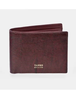 YANKO Cartera americano piel con monedero para hombre grabado raya