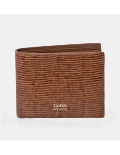 YANKO Cartera americano piel con monedero para hombre grabado raya