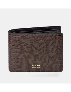 YANKO Cartera americano piel con monedero para hombre grabado raya