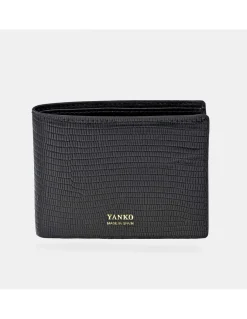 YANKO Cartera americano piel con monedero para hombre grabado raya