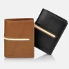 YANKO Cartera con greca de piel para hombre