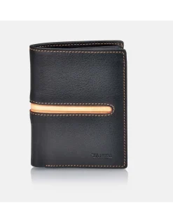 YANKO Cartera con greca de piel para hombre