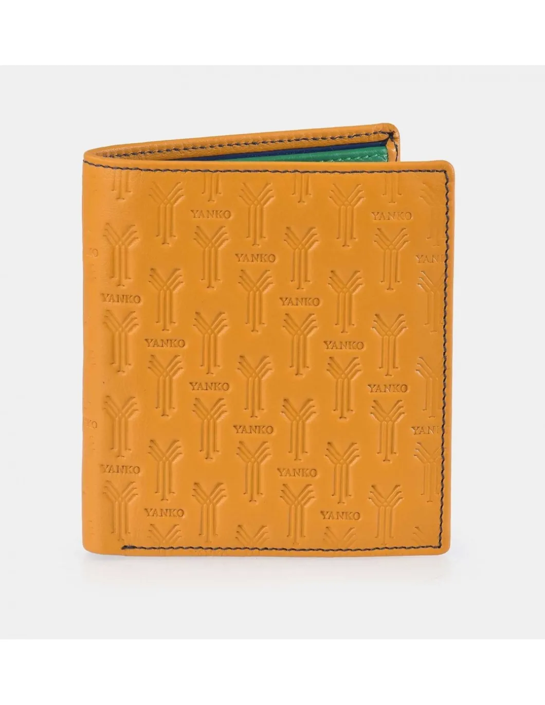 YANKO Cartera con monedero para hombre en piel colores logo grabado