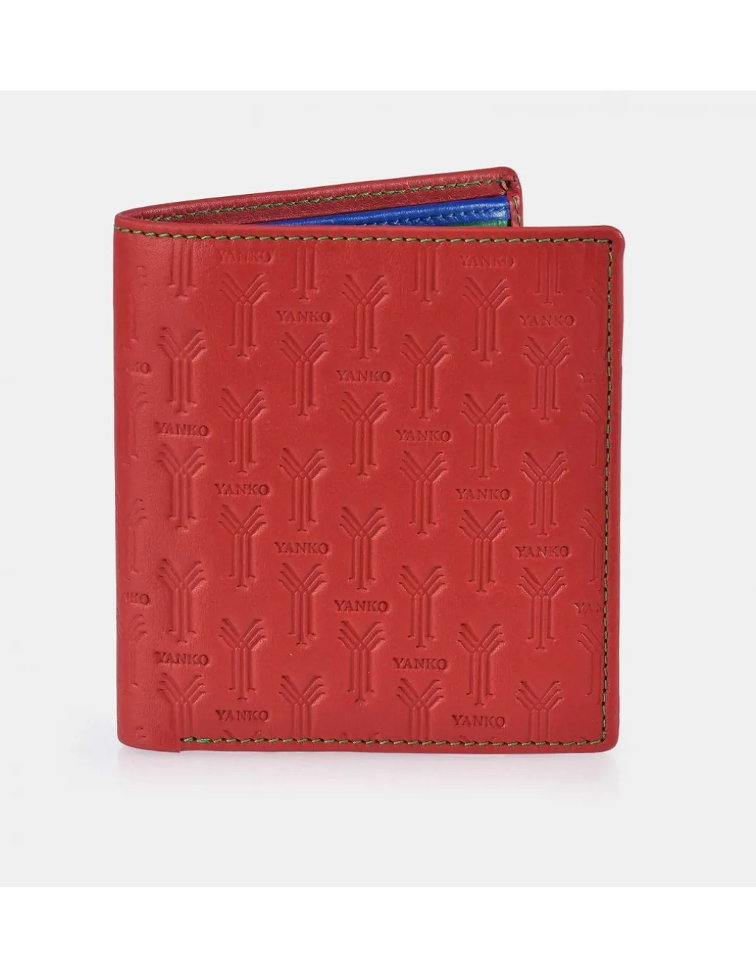 YANKO Cartera con monedero para hombre en piel colores logo grabado