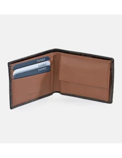 YANKO cartera de piel azul tipo americano con billetera y monedero para hombre