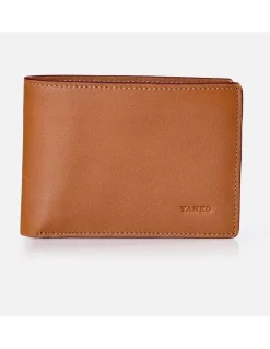 YANKO Cartera de piel colores tipo americano con monedero para hombre