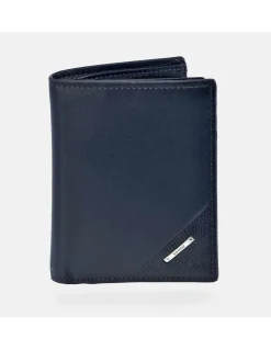 YANKO cartera en piel para hombre con monedero interior y aplique