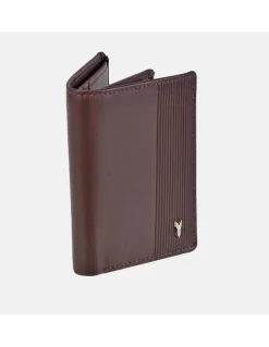 YANKO cartera en piel suave con tarjetero y aplique para hombre
