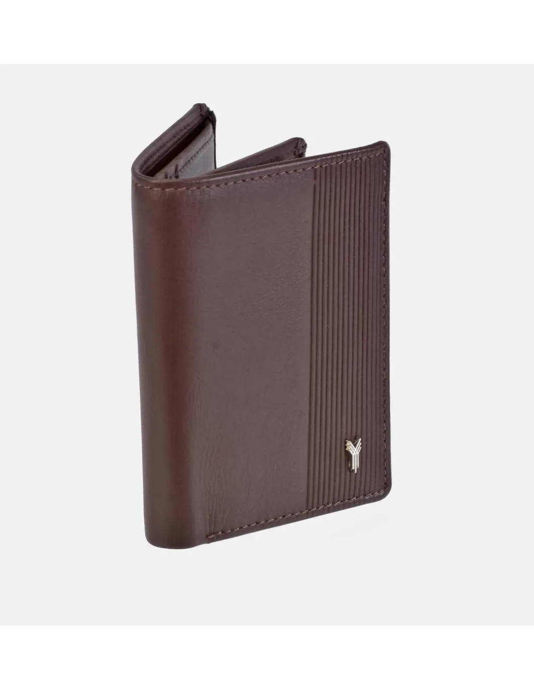 YANKO cartera en piel suave con tarjetero y aplique para hombre