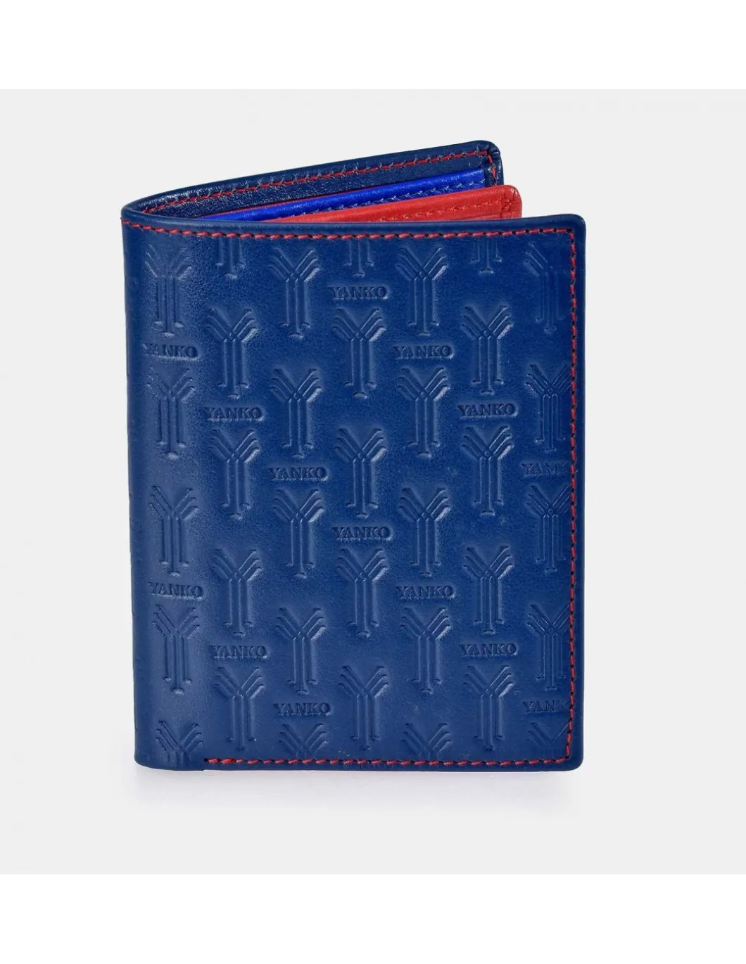 YANKO cartera pequeña para hombre en piel colores logo grabado