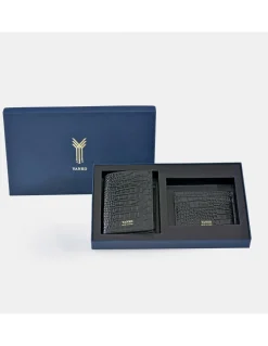 YANKO cartera piel para hombre con monedero interior y tarjetero plano con estuche de regalo