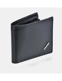 YANKO cartera tipo americano en piel con tarjetero y aplique para hombre