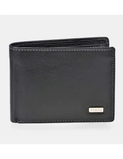 YANKO cartera tipo americano para hombre con monedero en piel suave
