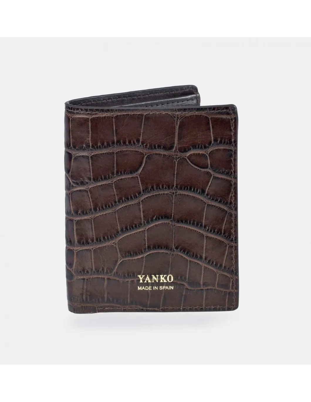 YANKO cartera vertical para caballero de piel grabado en Coco