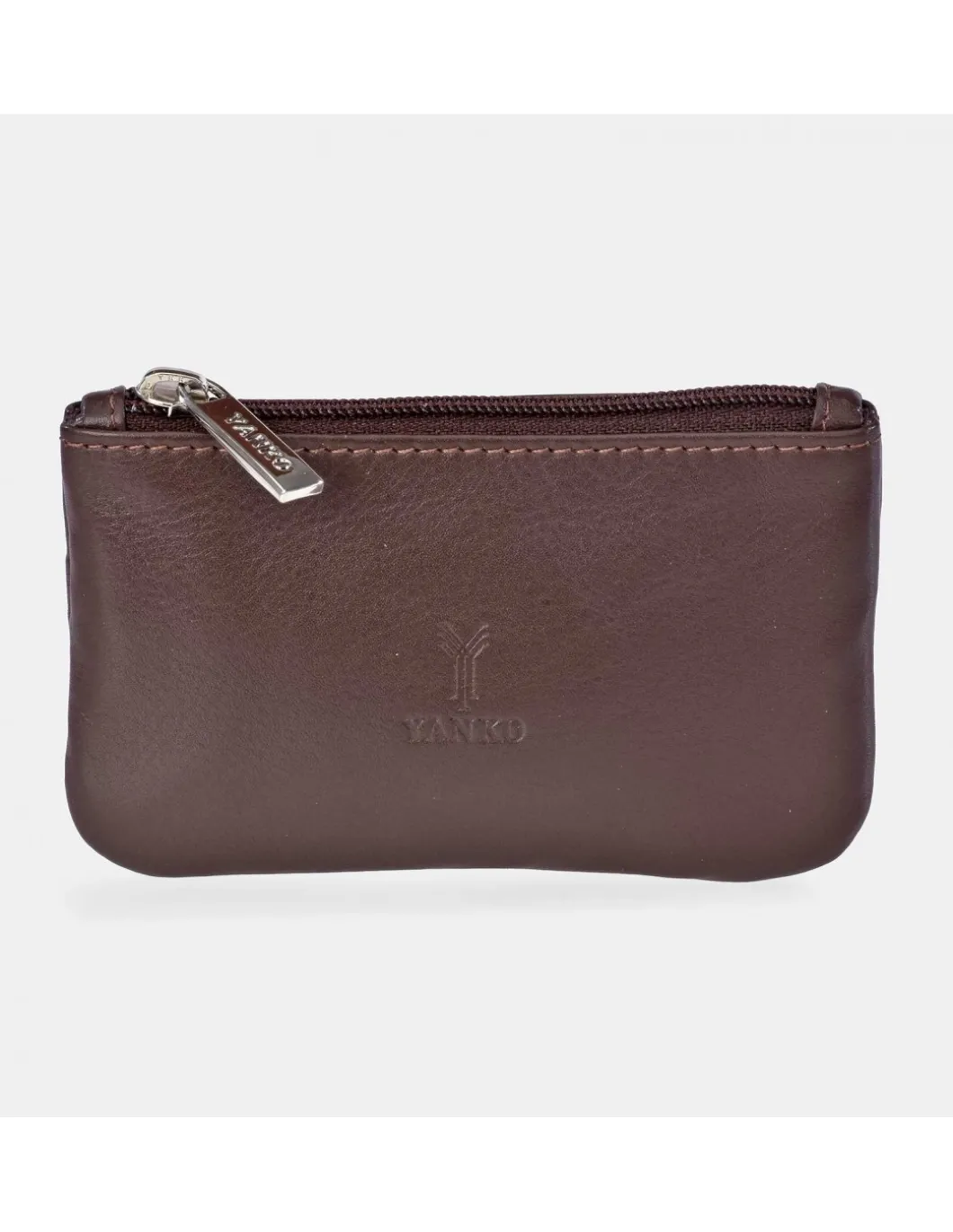 YANKO Monedero para hombre con cremalleras en piel suave