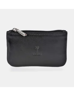 YANKO Monedero para hombre con cremalleras en piel suave