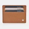 YANKO Tarjetero plano de piel grabado para hombre