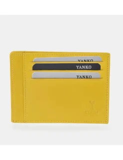 YANKO Tarjetero plano grande en piel colores