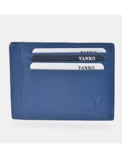 YANKO Tarjetero plano grande en piel colores