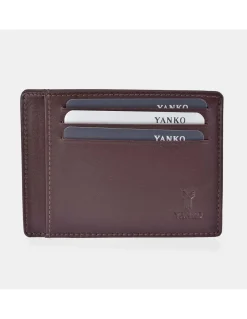 YANKO Tarjetero plano grande en piel colores