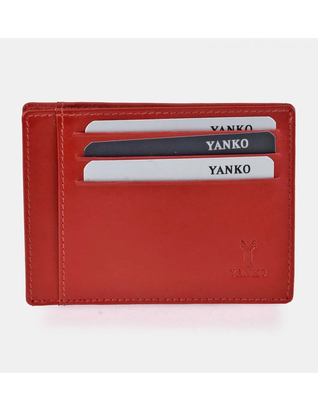 YANKO Tarjetero plano grande en piel colores