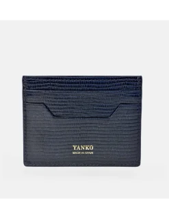 YANKO tarjetero plano piel para caballero grabado raya