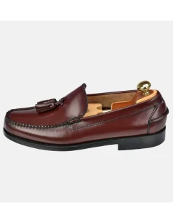 YANKO Zapato piel hombre clásico mocasín borlas con costuras