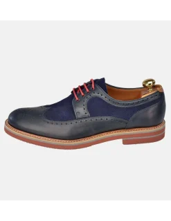 YANKO Zapato piel hombre piel combinada cordones