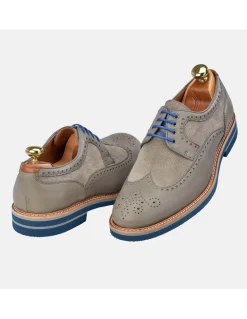 YANKO Zapato piel hombre piel combinada cordones